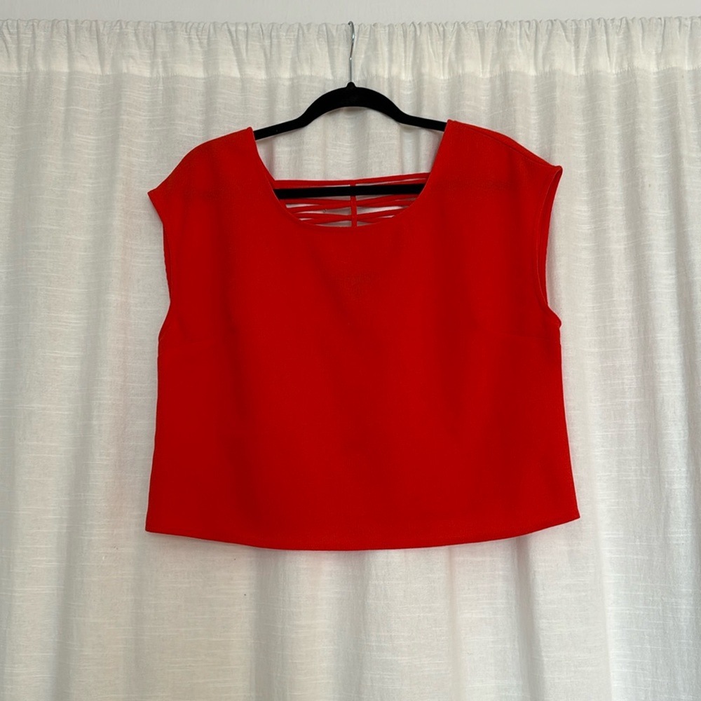 Red-Orange Express Top with Back Detailing